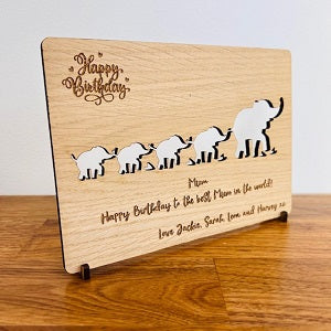 Elephant &amp; Baby Parents Birthday Card