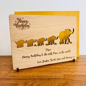 Elephant &amp; Baby Parents Birthday Card