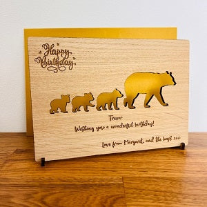 Bear &amp; Baby Happy Birthday Card