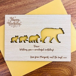 Bear &amp; Baby Happy Birthday Card