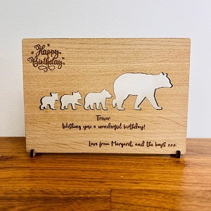 Bear &amp; Baby Happy Birthday Card