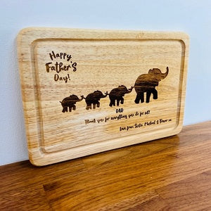 Elephant &amp; Baby Father&#39;s Day Chopping Board