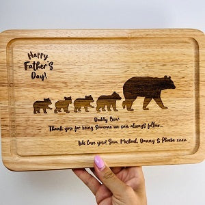 Bear &amp; Baby Father&#39;s Day Chopping Board