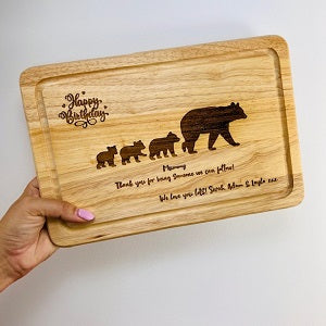 Bear &amp; Baby Happy Birthday Chopping Board