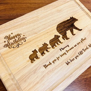 Bear &amp; Baby Happy Birthday Chopping Board