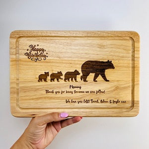 Bear &amp; Baby Happy Birthday Chopping Board