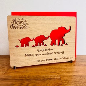 Carte Joyeux Noël Éléphant &amp;amp; Bébé