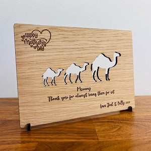 Camel &amp; Baby Mother&#39;s Day Wooden Card