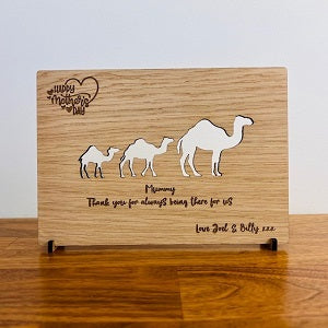 Camel &amp; Baby Mother&#39;s Day Wooden Card