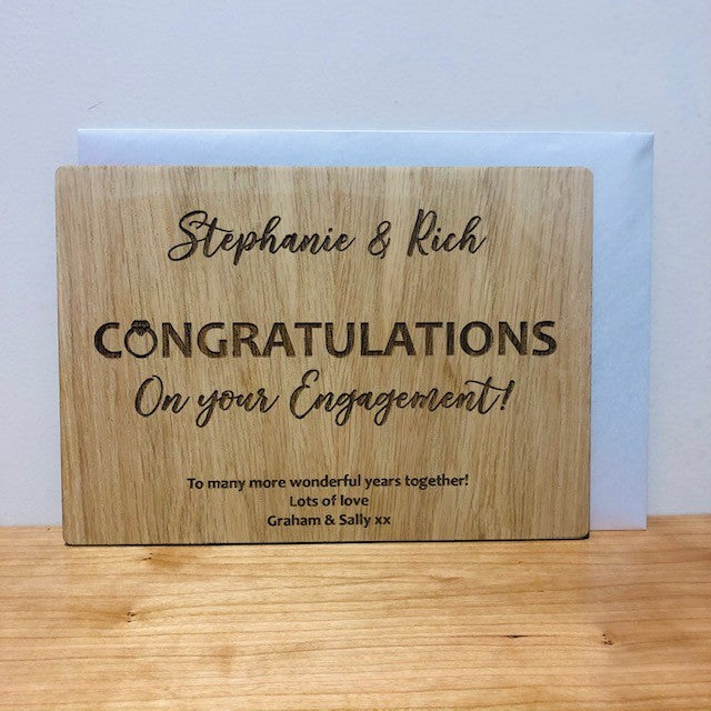 Congratulations on Your Engagement Wooden Card