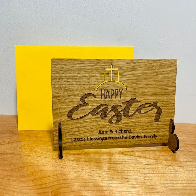 Happy Easter Wooden Card