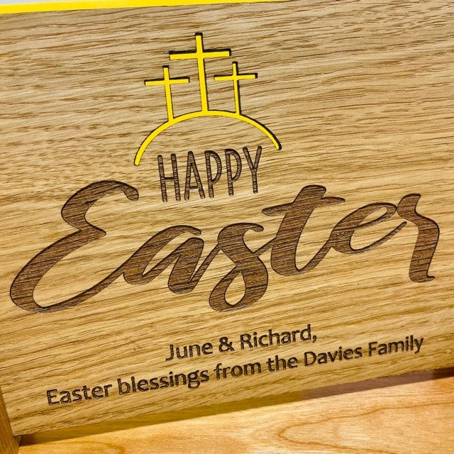 Happy Easter Wooden Card