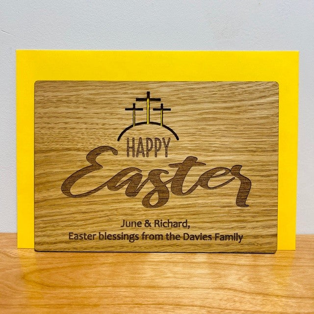 Happy Easter Wooden Card