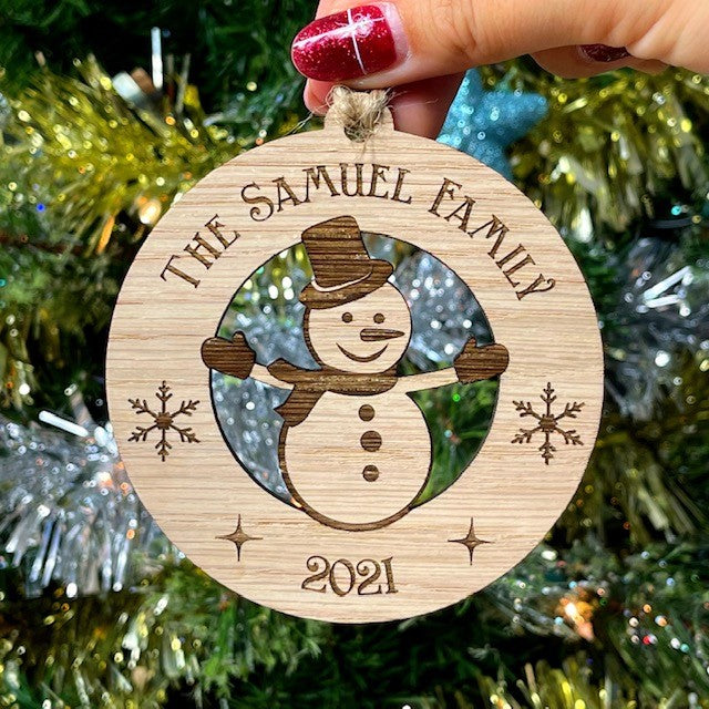 Snowman Family Christmas Tree Decoration