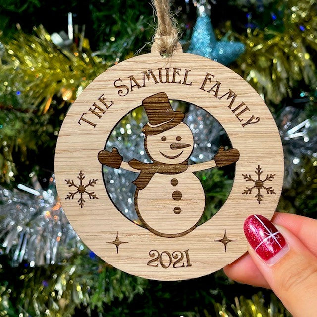 Snowman Family Christmas Tree Decoration