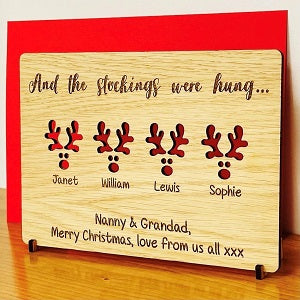 Family Names Wooden Christmas Card