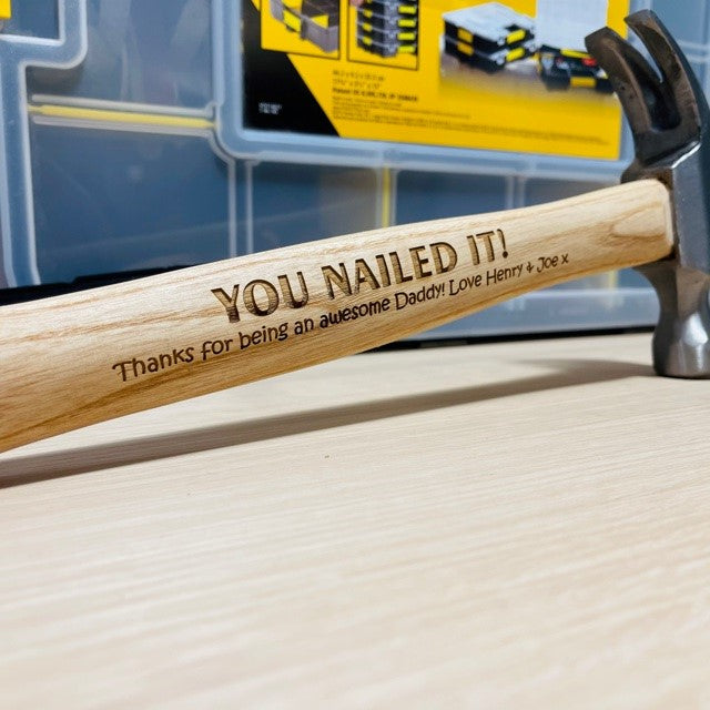 &#39;You Nailed It!&#39; Personalised Hammer