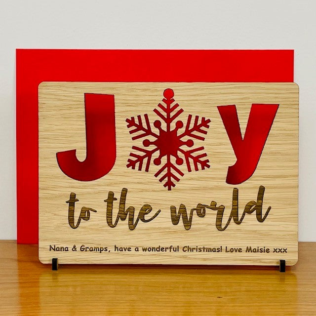 JOY Wooden Card &amp; Pop-out Snowflake Tree Decoration