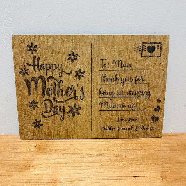 Mother&#39;s Day Wooden Post Card