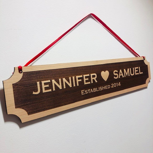 Couple&#39;s Name Hanging Plaque