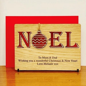 NOEL Wooden Card &amp; Pop-out Xmas Tree Decoration