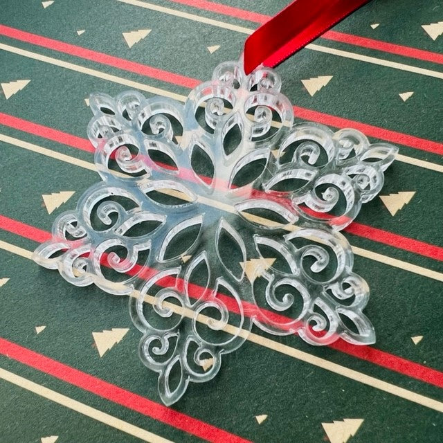 Clear Snowflake Christmas Tree Decoration