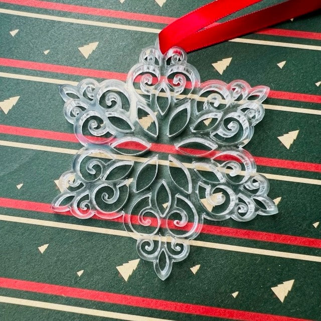 Clear Snowflake Christmas Tree Decoration