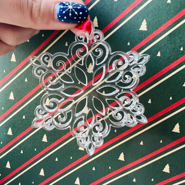 Clear Snowflake Christmas Tree Decoration