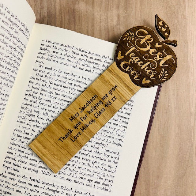 &#39;Best Teacher Ever&#39; Apple Bookmark