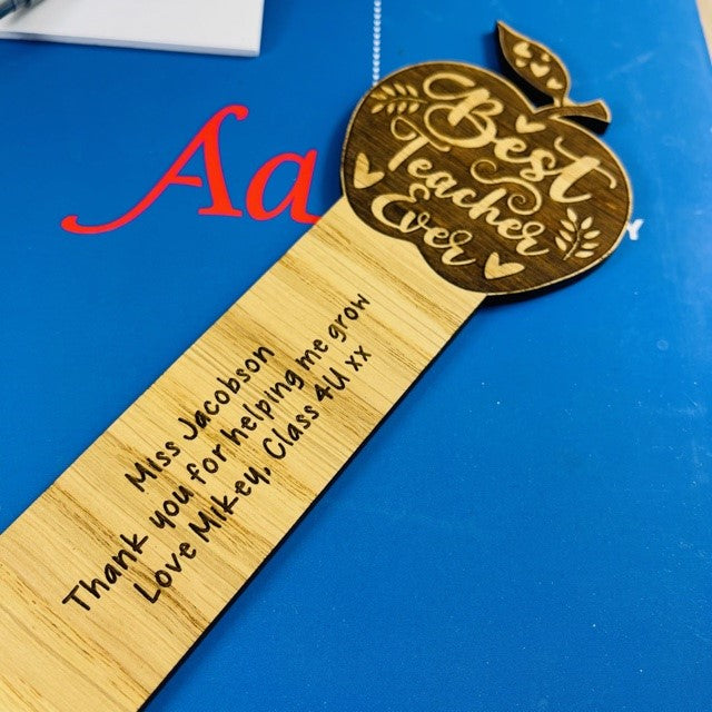 &#39;Best Teacher Ever&#39; Apple Bookmark