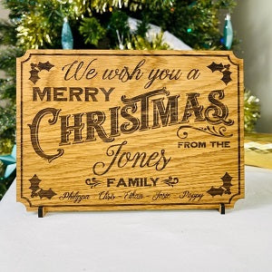 Traditional Family Wooden Christmas Card