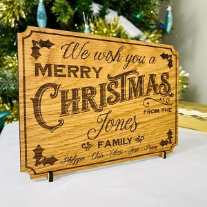 Traditional Family Wooden Christmas Card