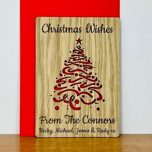 Christmas Tree Wooden Cut Out Christmas Card