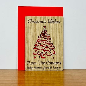 Christmas Tree Wooden Cut Out Christmas Card