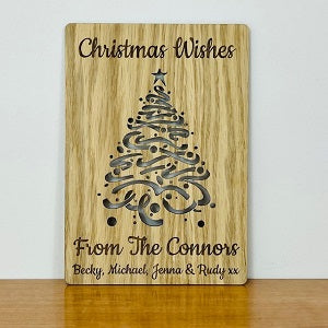 Christmas Tree Wooden Cut Out Christmas Card