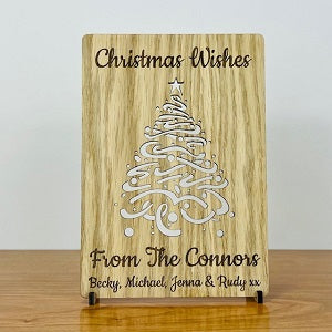 Christmas Tree Wooden Cut Out Christmas Card