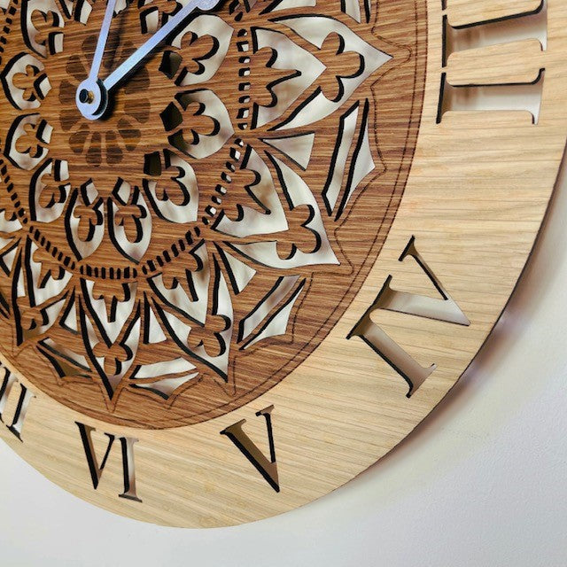 Two-tone Mandala Cut Out Wall Clock