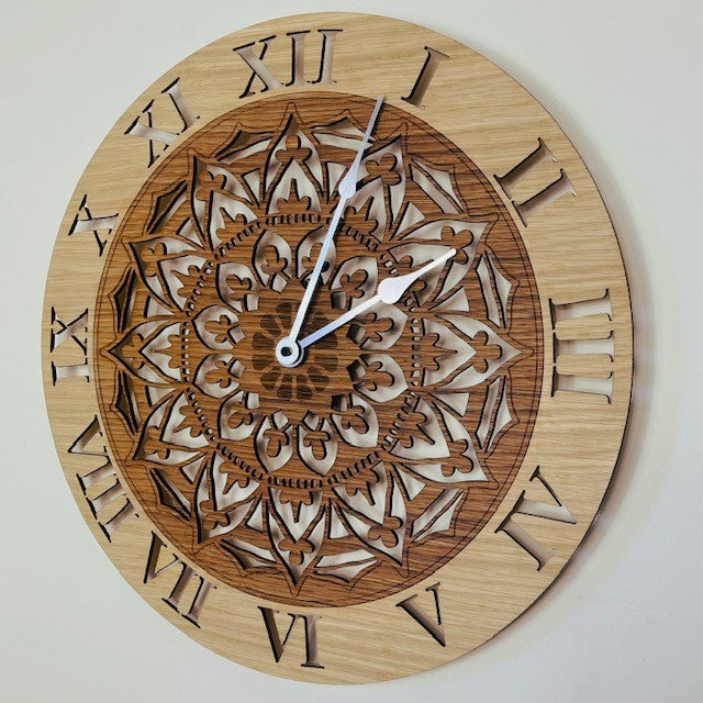 Two-tone Mandala Cut Out Wall Clock