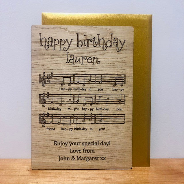 &#39;Happy Birthday to You&#39; Song Wooden Card