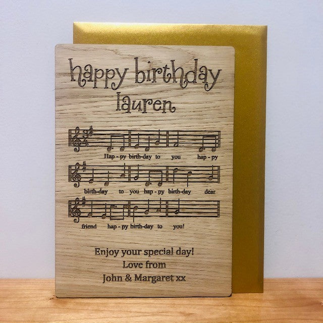 Carte en bois &quot;Happy Birthday to You&quot;