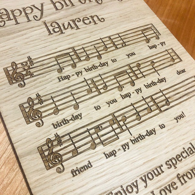 Carte en bois &quot;Happy Birthday to You&quot;