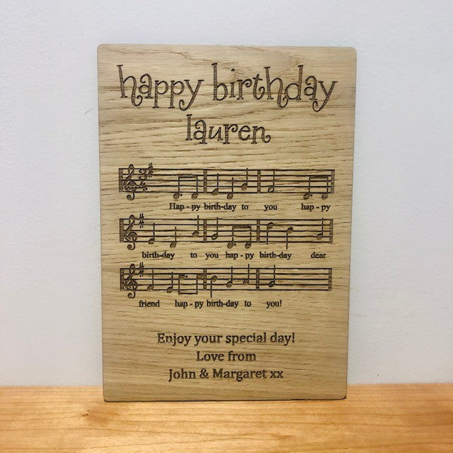 &#39;Happy Birthday to You&#39; Song Wooden Card