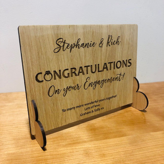 Congratulations on Your Engagement Wooden Card