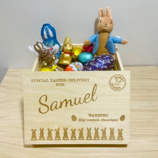 Easter Bunny &#39;Special Delivery&#39; Chocolate Egg Box Crate