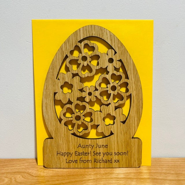 Easter Egg Cut Out Wooden Card