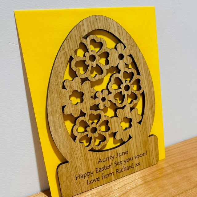 Easter Egg Cut Out Wooden Card