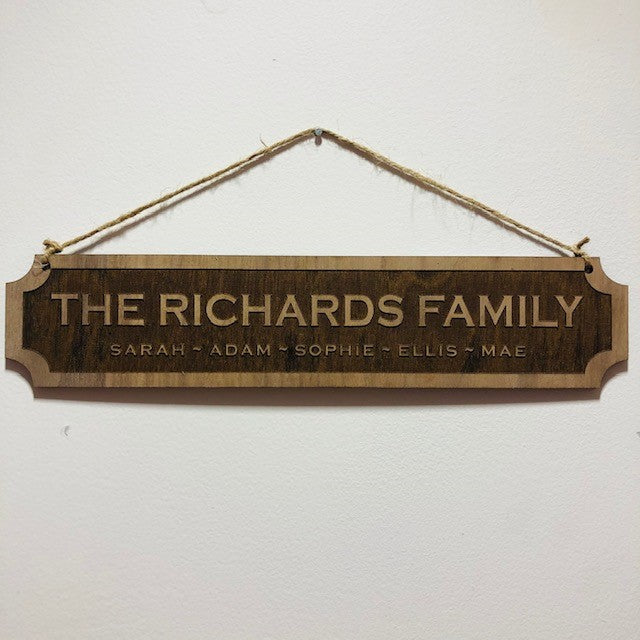 Family Names Hanging Plaque