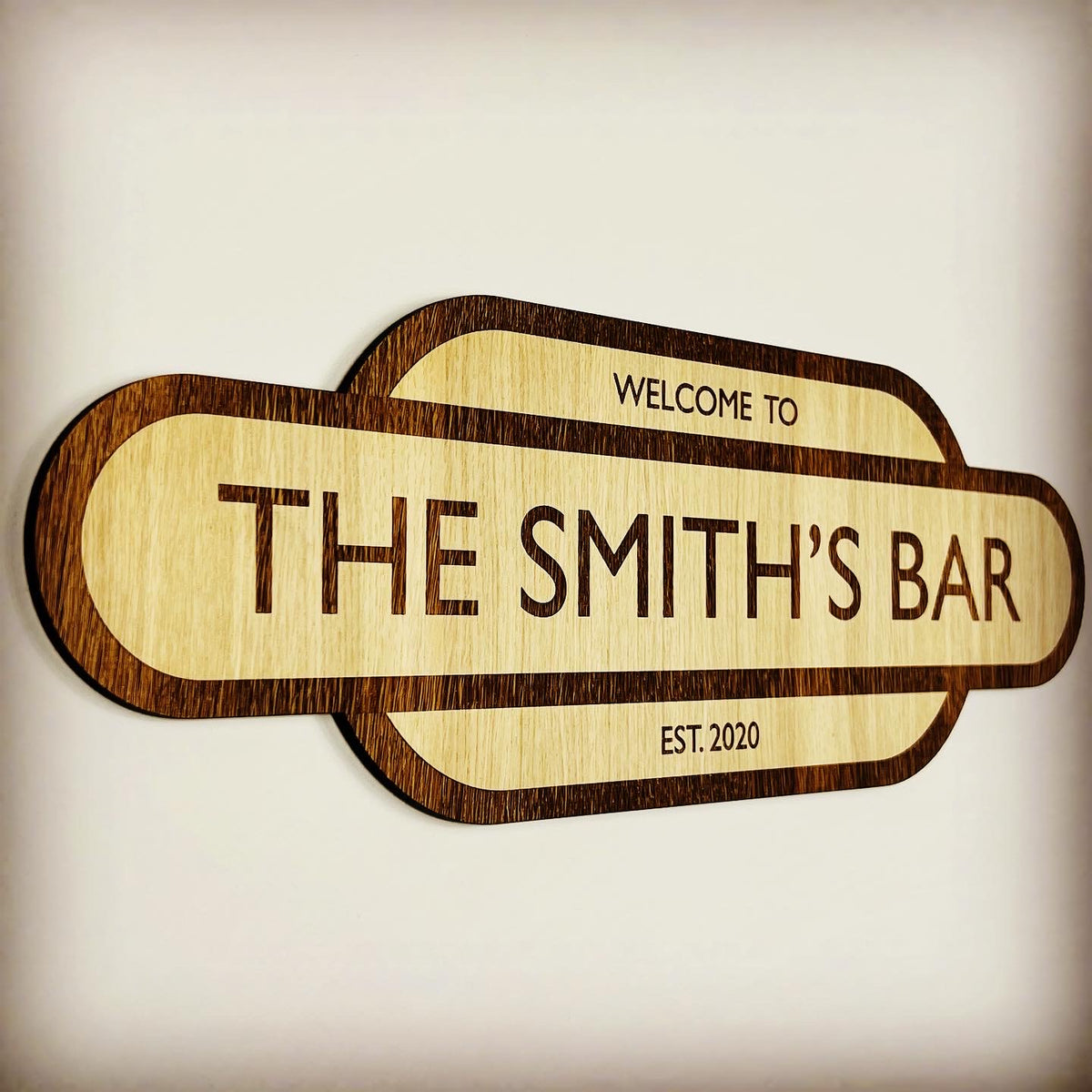 Fully Personalised Wood Engraved Sign