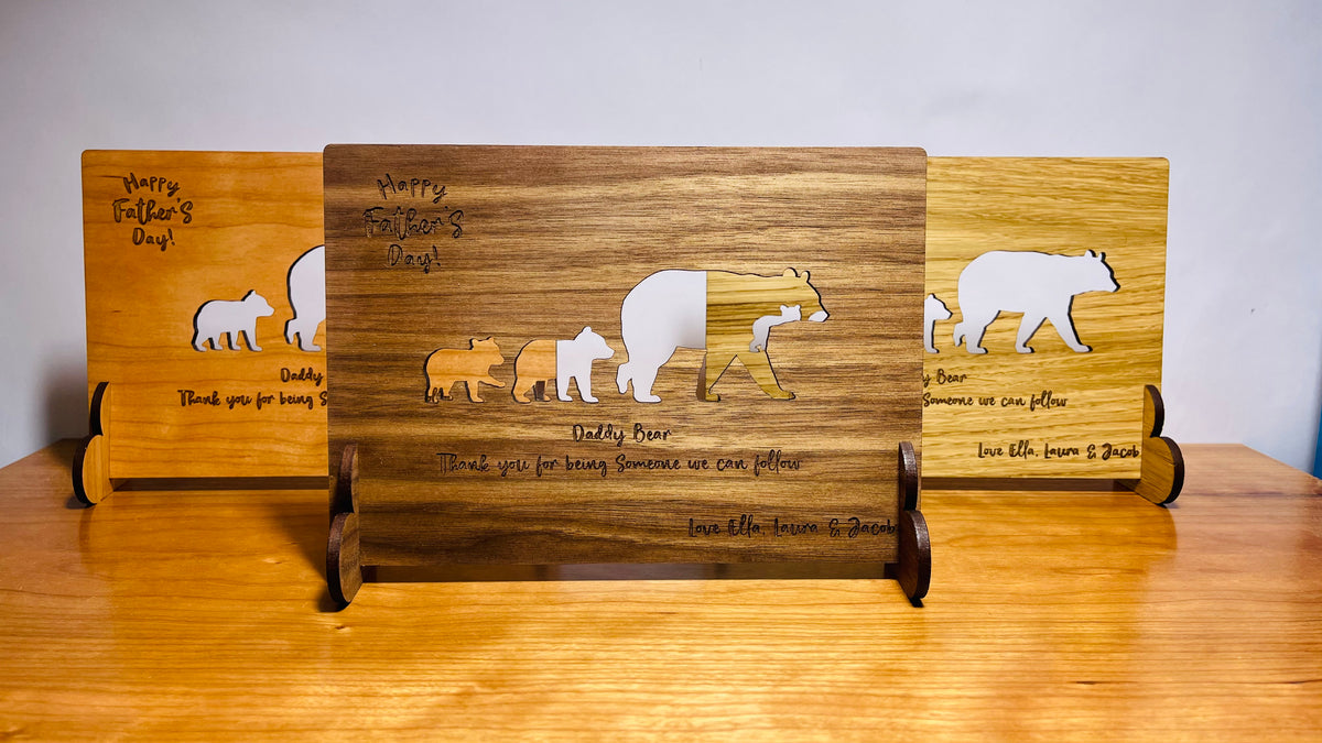 &#39;Daddy Bear&#39; Happy Father&#39;s Day Wooden Card