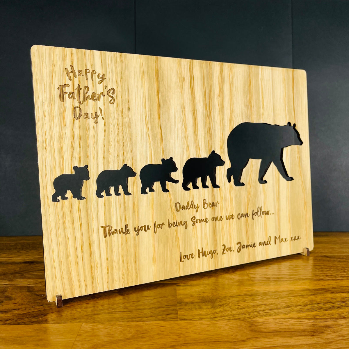 &#39;Daddy Bear&#39; Happy Father&#39;s Day Wooden Card